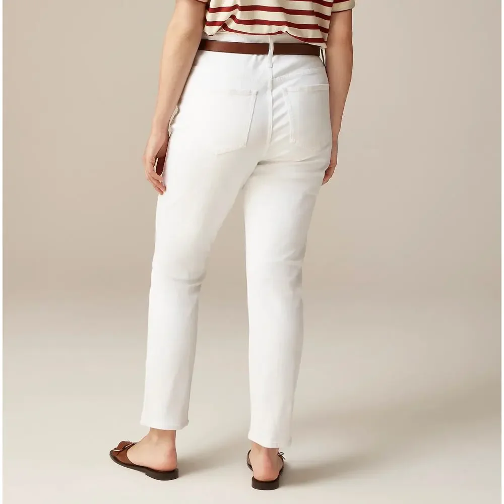 J.Crew Petite Curvy Vintage Straight Slim Jeans High Waisted White US 30 NWT